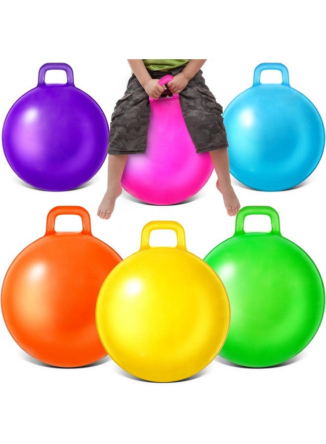 Sratte 6 Pcs Hopper Ball With Handle Bouncing Ball Marble Bouncy Balls Hopping Toys Inflatable Hop Ball Jumping Ball For Jumping Sport Boys Girls Gifts Party Favors (Bright Color) - Image 1