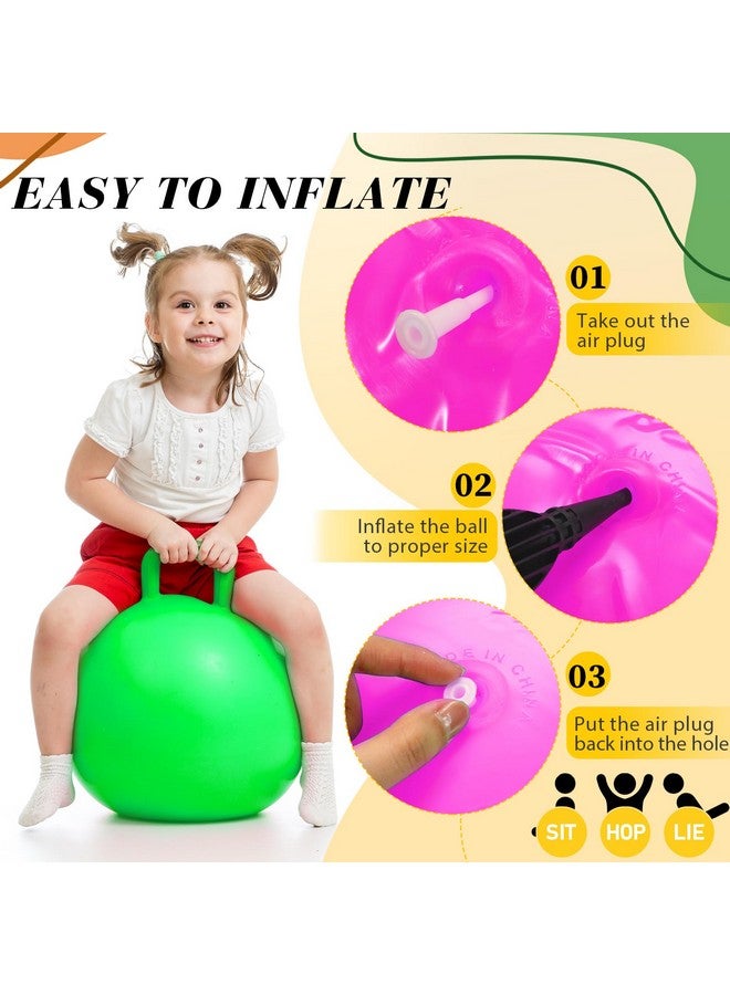 Sratte 6 Pcs Hopper Ball With Handle Bouncing Ball Marble Bouncy Balls Hopping Toys Inflatable Hop Ball Jumping Ball For Jumping Sport Boys Girls Gifts Party Favors (Bright Color) - Image 3