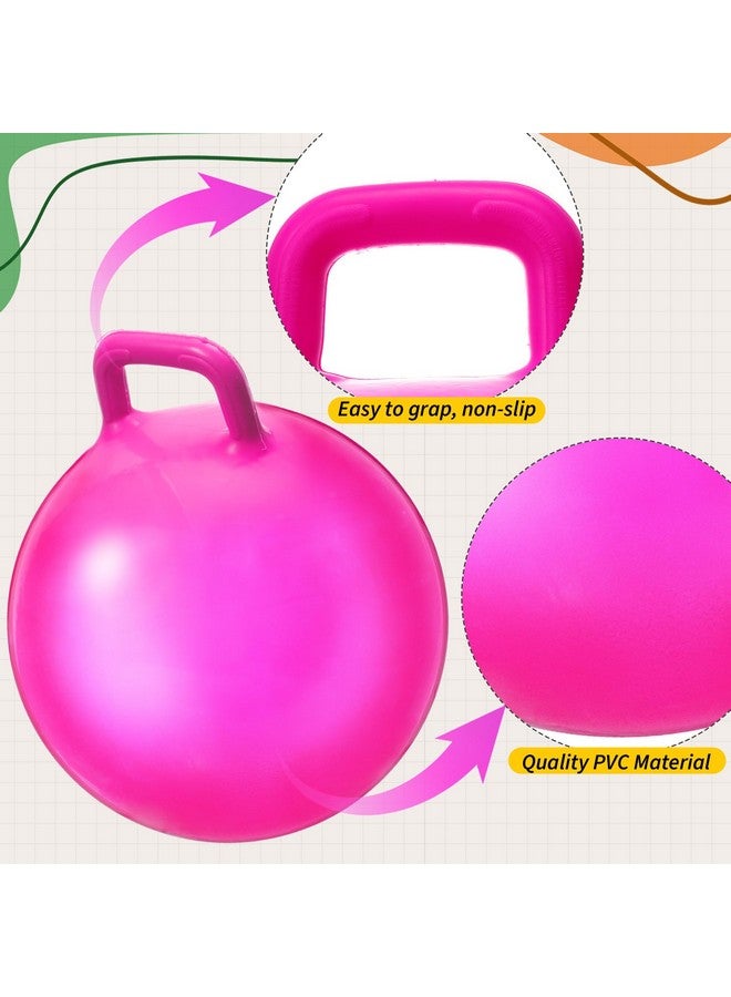 Sratte 6 Pcs Hopper Ball With Handle Bouncing Ball Marble Bouncy Balls Hopping Toys Inflatable Hop Ball Jumping Ball For Jumping Sport Boys Girls Gifts Party Favors (Bright Color) - Image 4