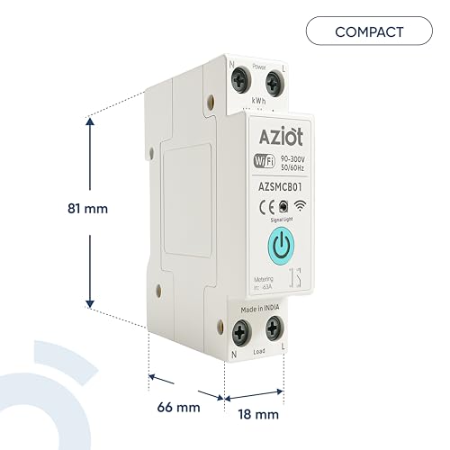 Aziot 1P 63A WiFi Smart Circuit Breaker with Power Monitoring, Remote & Voice Control | Compatible with EV Chargers, Geysers, Water Pumps, Room Heaters, and Heavy-Duty Appliances | SmartLife App - Image 4