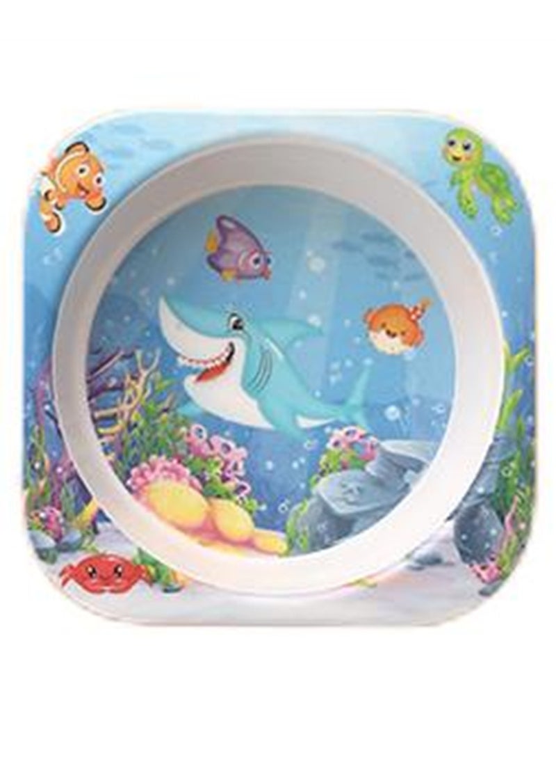 5pcs bamboo fiber tableware set creative cartoon bowl divided plate spoon fork cup gift tableware - Image 5