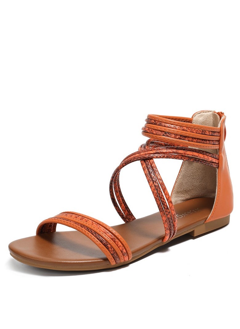 SIKETU Women's Summer New Soft Soled Flat Bottomed Beach Shoes Roman Sandals  - Image 1