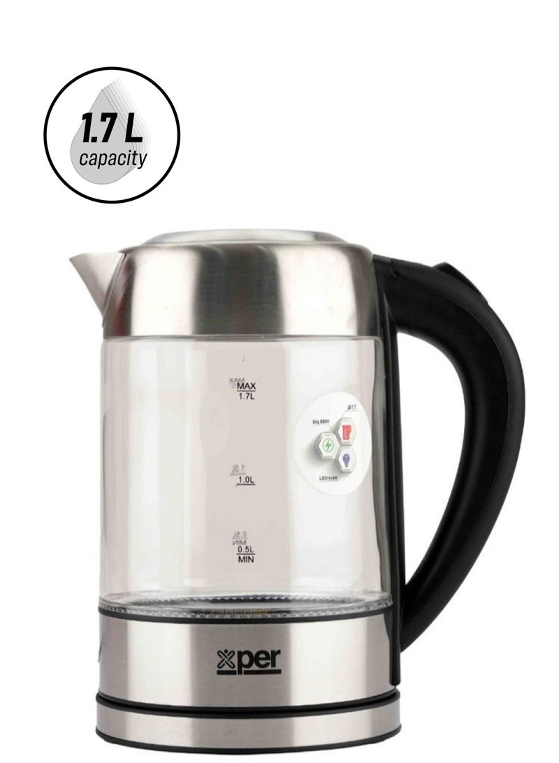 Xper Water Kettle Glass 2200 Watts 1.7 Liters XPK-GM19 - Image 1