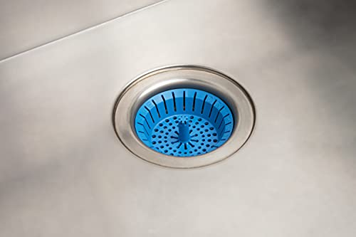Dripsie Kitchen Sink Strainer 3.25" - Dripsie Anti-Clog Food Catcher, Flexible Drain Basket, Dishwasher Safe, Standard Fit, Made in USA(1-Pack Blue) - Image 5