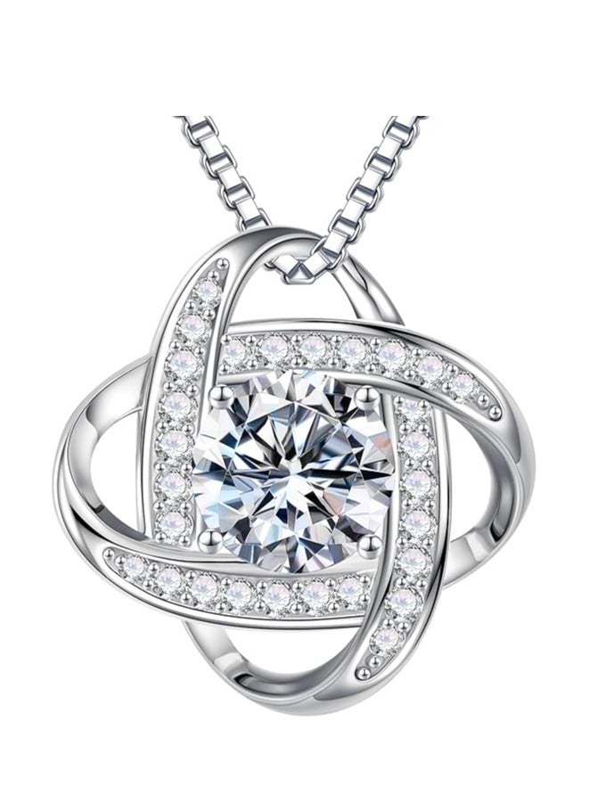 Mothers Day Gifts for Wife- Birthstone Necklace Gifts for Women, Love Knot Necklaces for Women 925 Sterling Silver Anniversary Valentines Mothers Day Birthday Gifts Jewelry for Women Wife Mom Girlfriend Her - Image 1