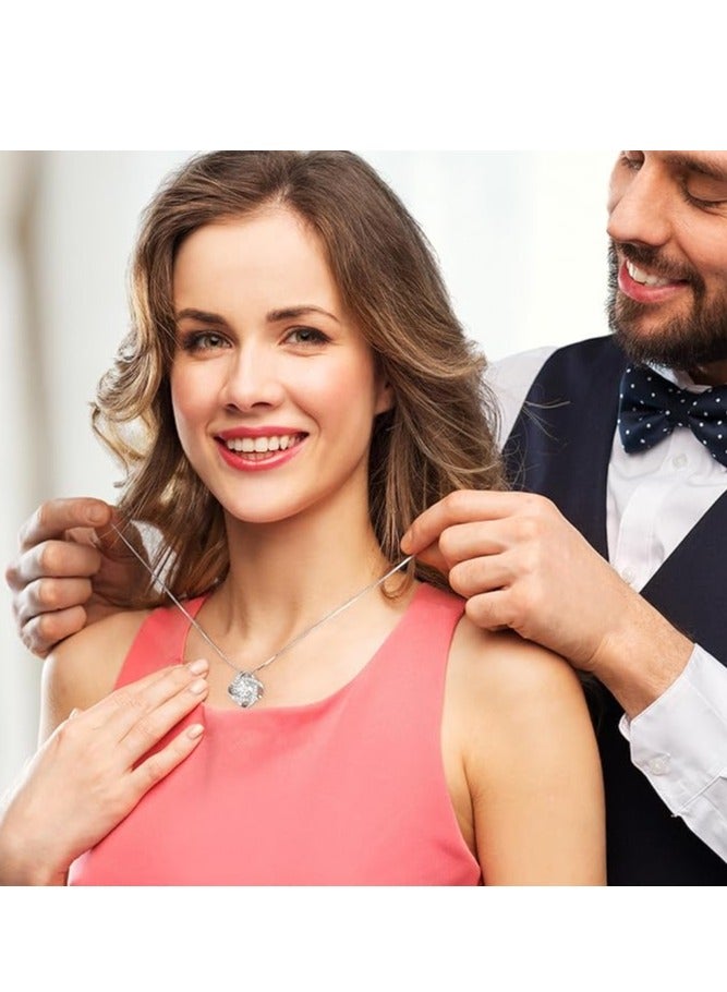 Mothers Day Gifts for Wife- Birthstone Necklace Gifts for Women, Love Knot Necklaces for Women 925 Sterling Silver Anniversary Valentines Mothers Day Birthday Gifts Jewelry for Women Wife Mom Girlfriend Her - Image 2