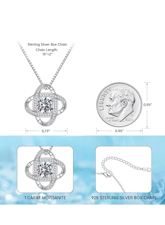 Mothers Day Gifts for Wife- Birthstone Necklace Gifts for Women, Love Knot Necklaces for Women 925 Sterling Silver Anniversary Valentines Mothers Day Birthday Gifts Jewelry for Women Wife Mom Girlfriend Her - Image 4