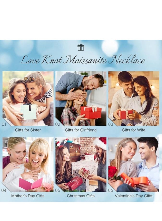 Mothers Day Gifts for Wife- Birthstone Necklace Gifts for Women, Love Knot Necklaces for Women 925 Sterling Silver Anniversary Valentines Mothers Day Birthday Gifts Jewelry for Women Wife Mom Girlfriend Her - Image 5