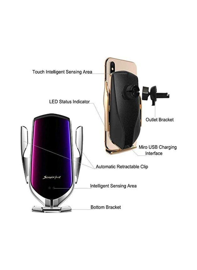 Generic - R2 Smart Sensor Wireless Charger, Smart Sensor Wireless Car Charger Mount New Model R2, Fast Charging, New Car Mount R2 Wireless Charger Car Bracket Infrared Smart Sensor Charger for Android/iPhone - Image 1