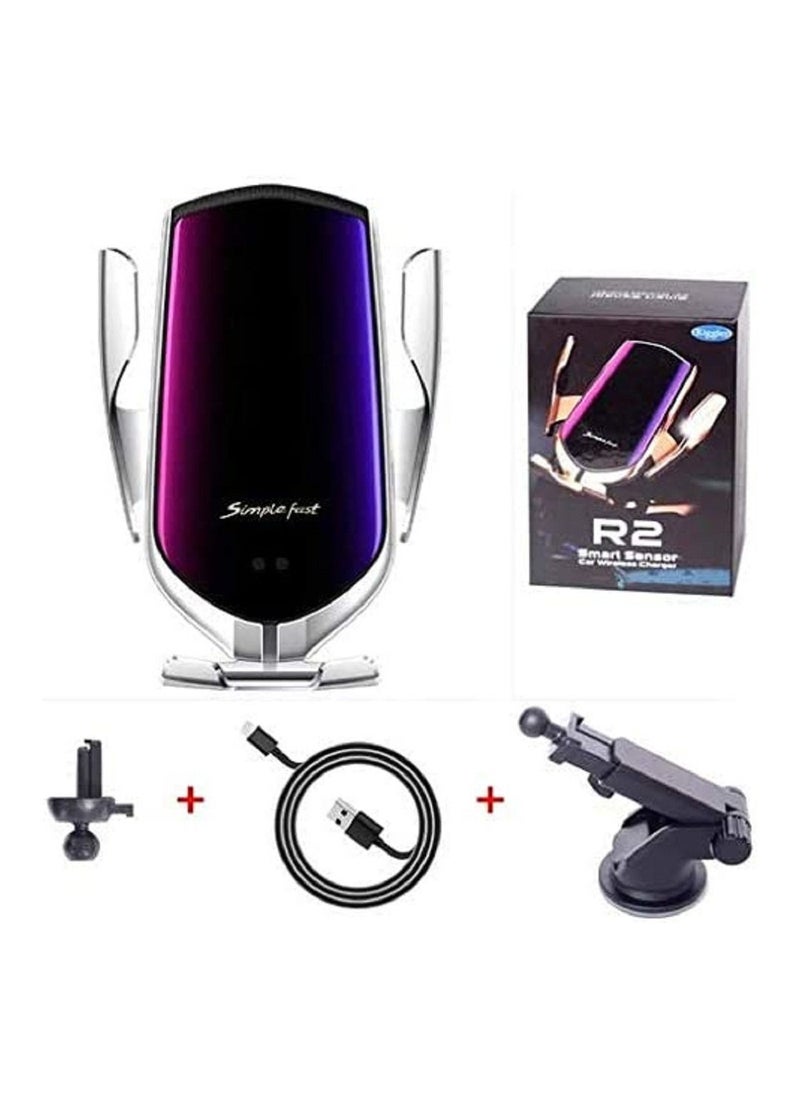 Generic - R2 Smart Sensor Wireless Charger, Smart Sensor Wireless Car Charger Mount New Model R2, Fast Charging, New Car Mount R2 Wireless Charger Car Bracket Infrared Smart Sensor Charger for Android/iPhone - Image 1