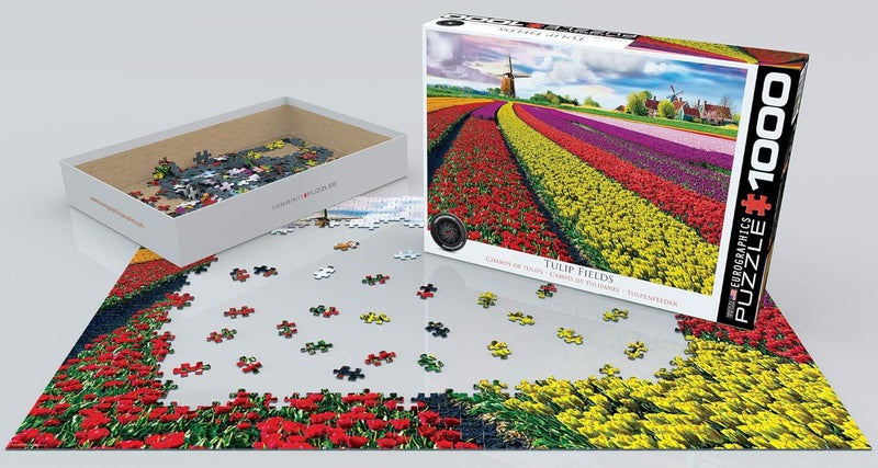 EuroGraphics EURHR Tulip Field  Netherlands 1000Piece Jigsaw Puzzle  Red - Image 3