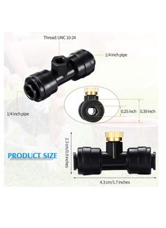 Y&D Misting Nozzles, Kit Include Water Nozzle Tees Thread 1/4 Inch and Brass Orifice with Black Plug for Outdoor Spray Cooling System (72 Pieces in Total)  - Image 2
