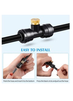 Y&D Misting Nozzles, Kit Include Water Nozzle Tees Thread 1/4 Inch and Brass Orifice with Black Plug for Outdoor Spray Cooling System (72 Pieces in Total)  - Image 3