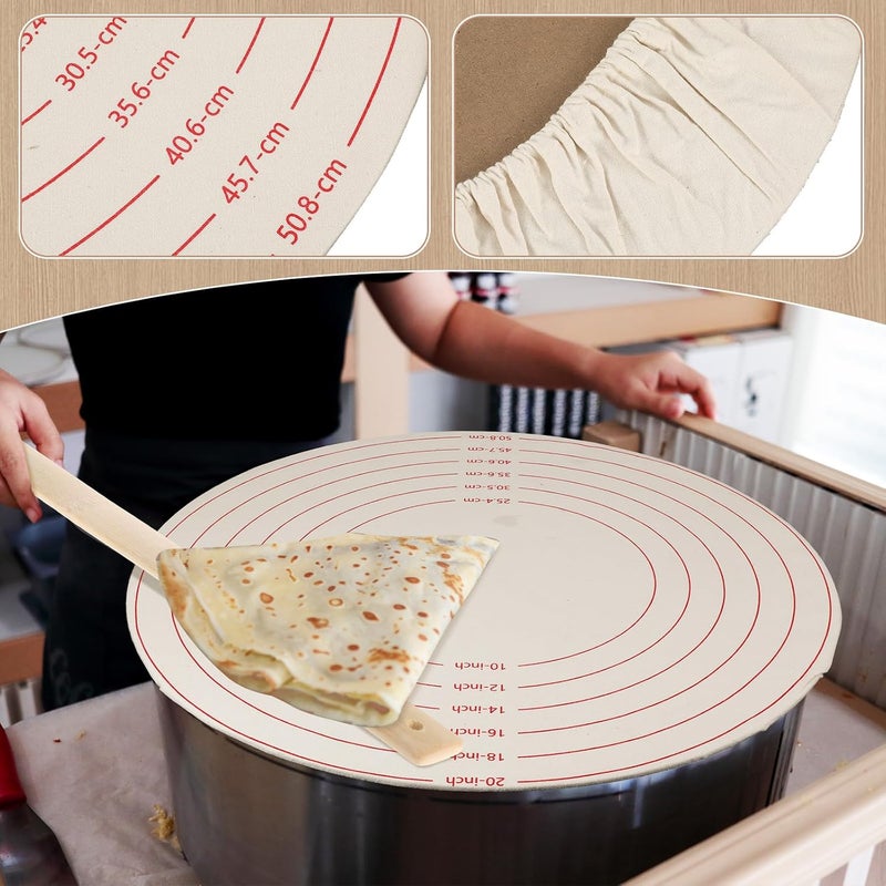 Lefse Making Kit: 20-Inch Unbleached Cotton Pastry Cloth - Large Work Surface Traditional Norwegian Lefse Kit for Home Bakers & Kitchen Baking - Image 2