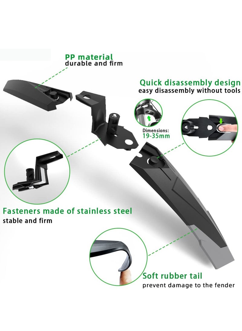 Excefore Bike Mudguard Set for Mountain Bike, Adjustable Bicycle Fender, Universal Mud Guard for 24-29 Inch Bikes, Suitable for E-Bikes, Durable and Easy to Install  - Image 4