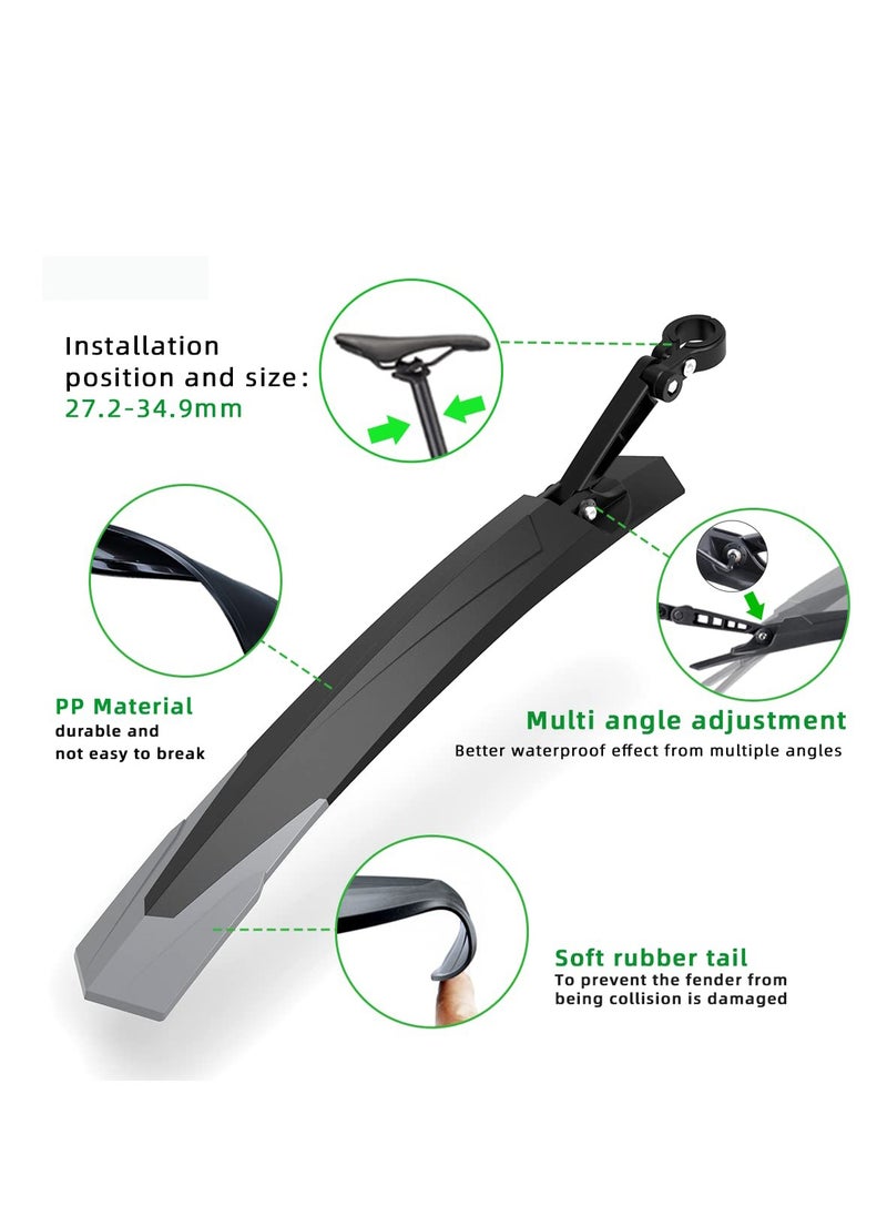Excefore Bike Mudguard Set for Mountain Bike, Adjustable Bicycle Fender, Universal Mud Guard for 24-29 Inch Bikes, Suitable for E-Bikes, Durable and Easy to Install  - Image 5