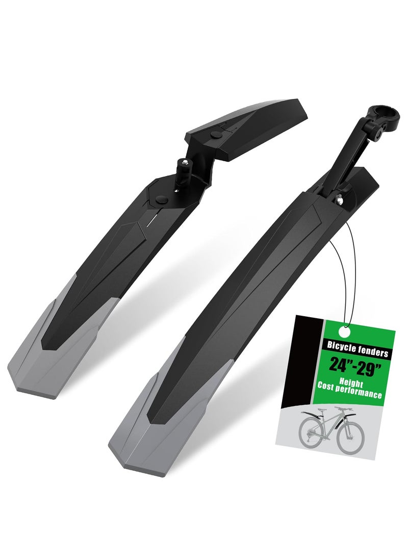 Excefore Bike Mudguard Set for Mountain Bike, Adjustable Bicycle Fender, Universal Mud Guard for 24-29 Inch Bikes, Suitable for E-Bikes, Durable and Easy to Install  - Image 1