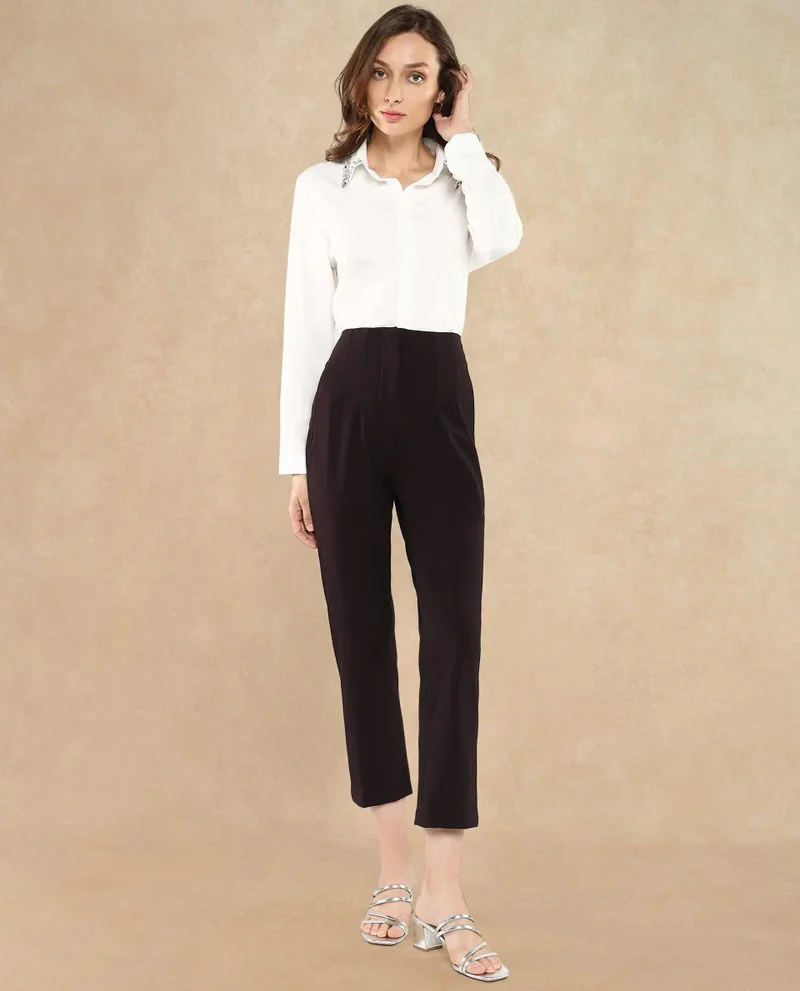 Rareism Women's Tapered Fit Ankle-Length Trousers