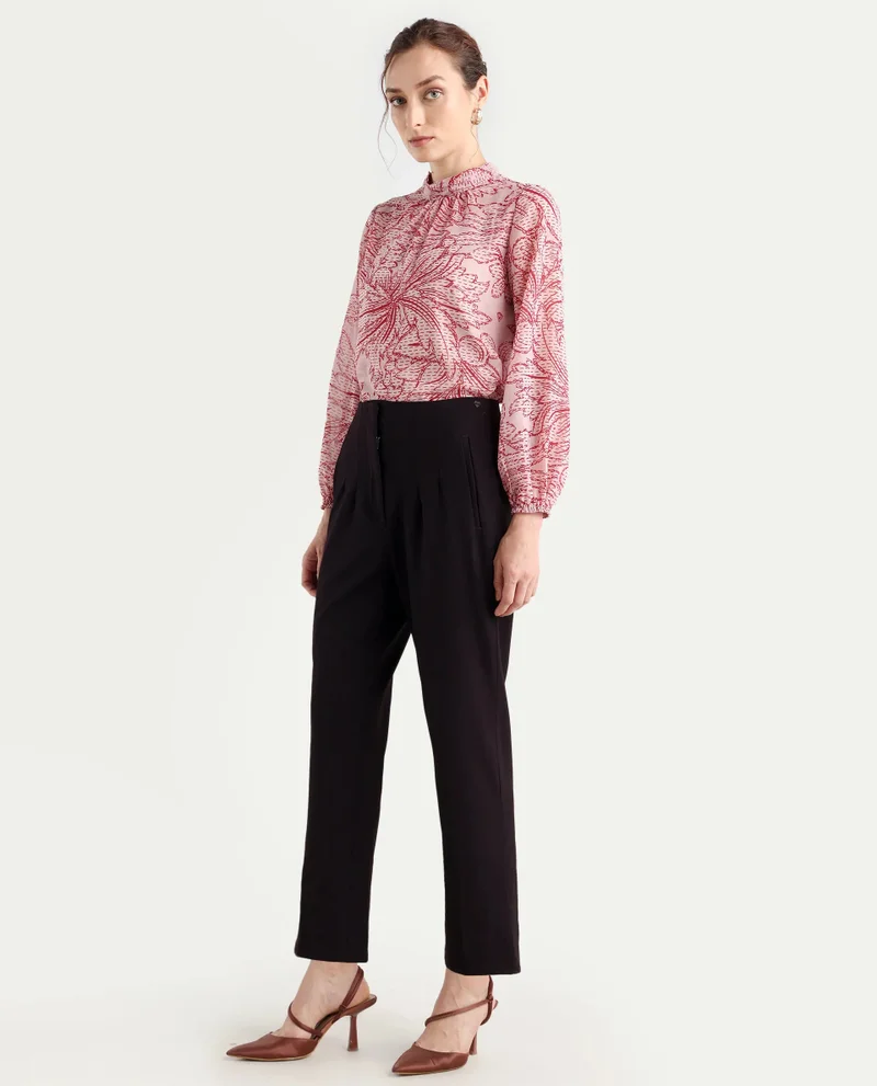 Rareism Women's Tapered Fit Ankle-Length Trousers