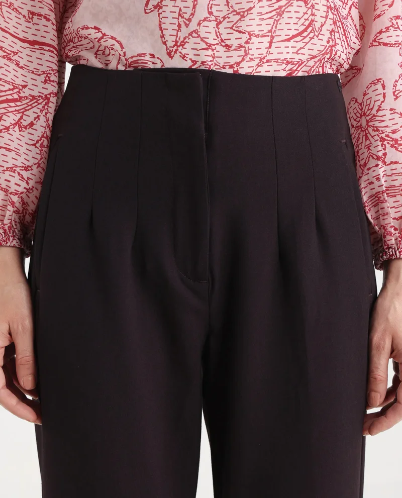 Rareism Women's Tapered Fit Ankle-Length Trousers