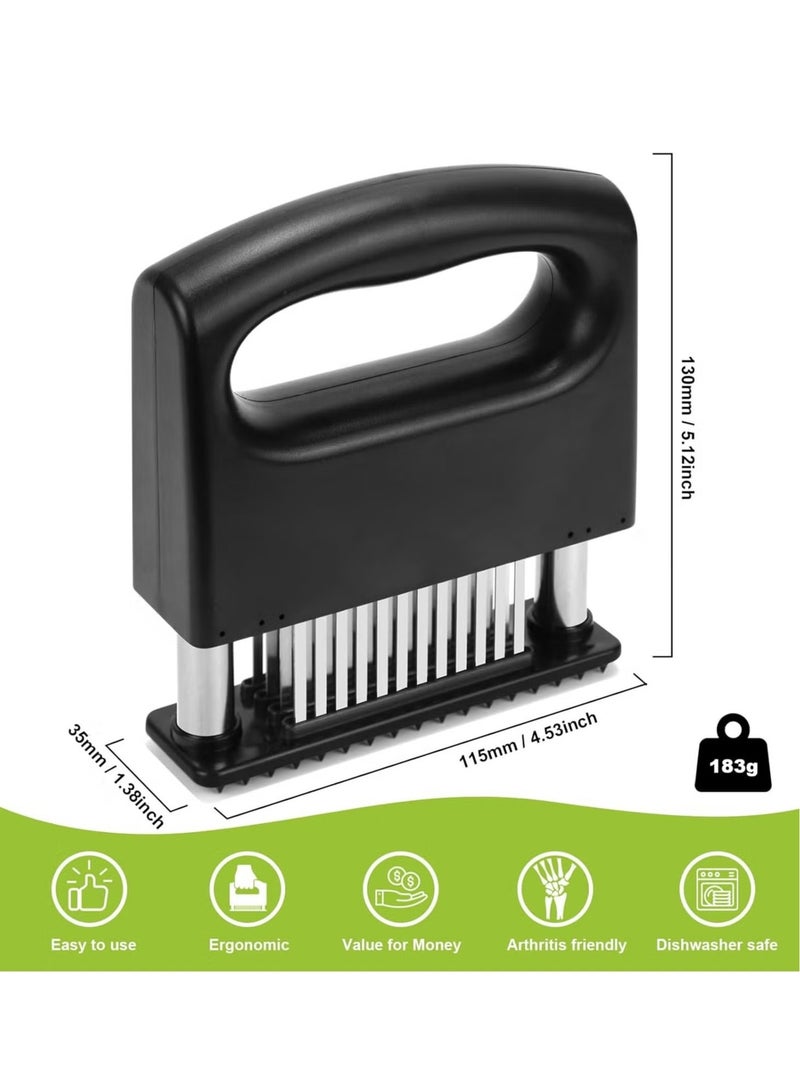 OMEVE Meat Tenderizer Tool with 48 Stainless Steel Sharp Needle Blades for Tenderizing Beef Chicken - Image 3