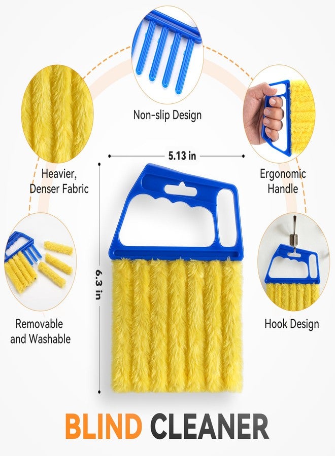 EVEPRUS 8PCS Window Blind Cleaner Duster Tool, 7-Finger Microfiber Blind Duster, Removable and Washable,Cleaning Tools for Window Shutters & Air Vent - Image 2