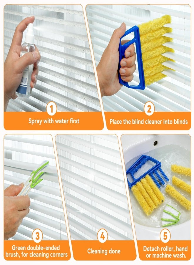 EVEPRUS 8PCS Window Blind Cleaner Duster Tool, 7-Finger Microfiber Blind Duster, Removable and Washable,Cleaning Tools for Window Shutters & Air Vent - Image 5
