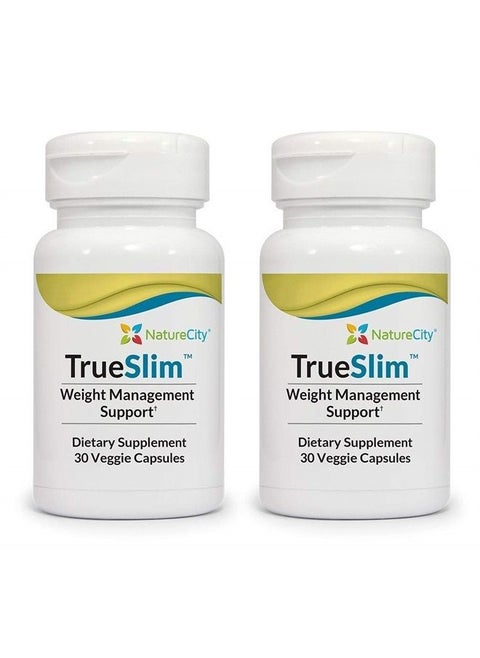 True-Slim 400mg Morosil Weight and Fat Loss Supplement Helps Reduce Fat Accumulation 30 Veggie Capsules (2 Pack)