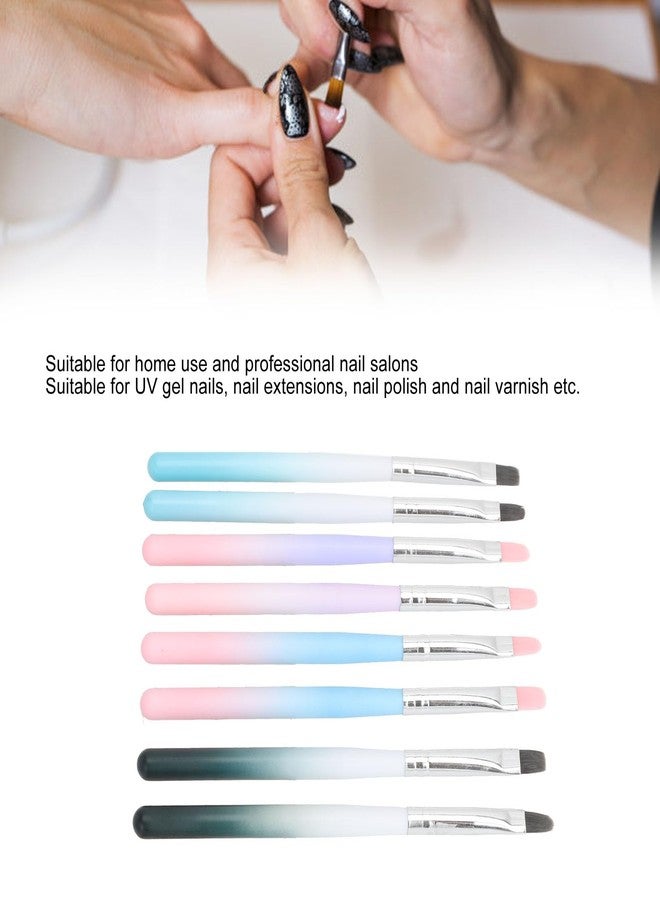YOSOO Gel Nail Brush Set - 8pcs Gradient Handle Brush for Nail Extensions, Nail Polish and Nail Art, with Cap, Suitable for DIY Nail Enthusiasts and Professional Nail Salons, Made - Image 2