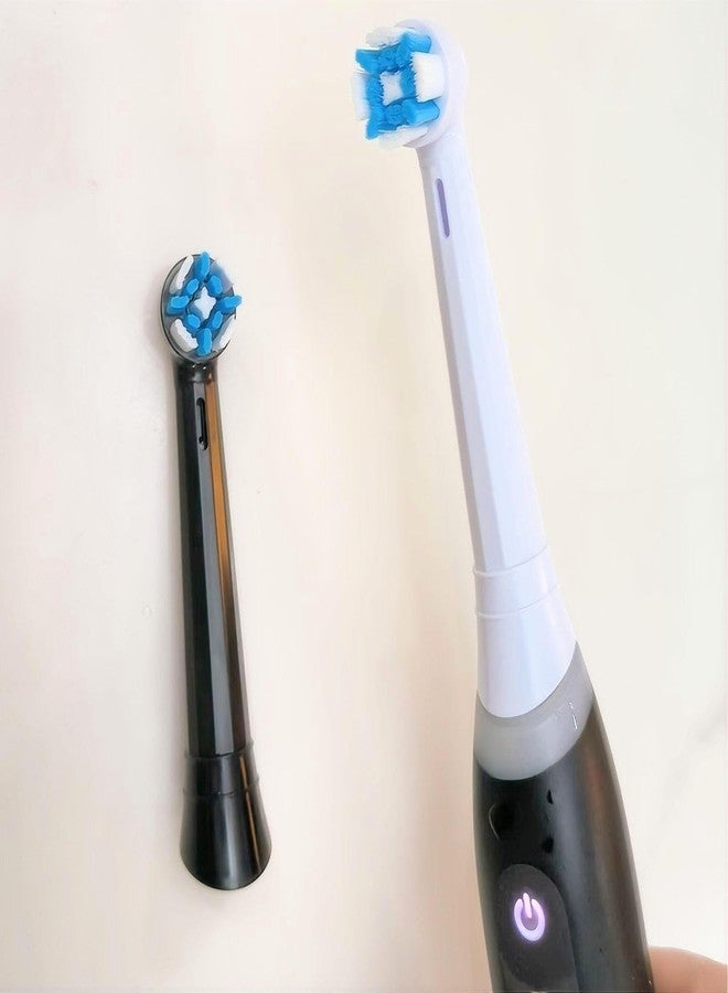 JDHAVMOS مجموعة من 5 رؤوس فرشاة بديلة متوافقة مع سلسلة Oral-B iO، رؤوس فرشاة أسنان دائرية للعناية اللطيفة باللثة والتنظيف العميق، مع غطاء (أسود وأبيض) - Image 2