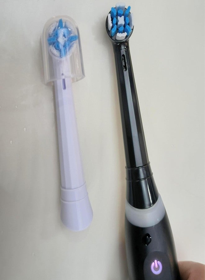 JDHAVMOS مجموعة من 5 رؤوس فرشاة بديلة متوافقة مع سلسلة Oral-B iO، رؤوس فرشاة أسنان دائرية للعناية اللطيفة باللثة والتنظيف العميق، مع غطاء (أسود وأبيض) - Image 3