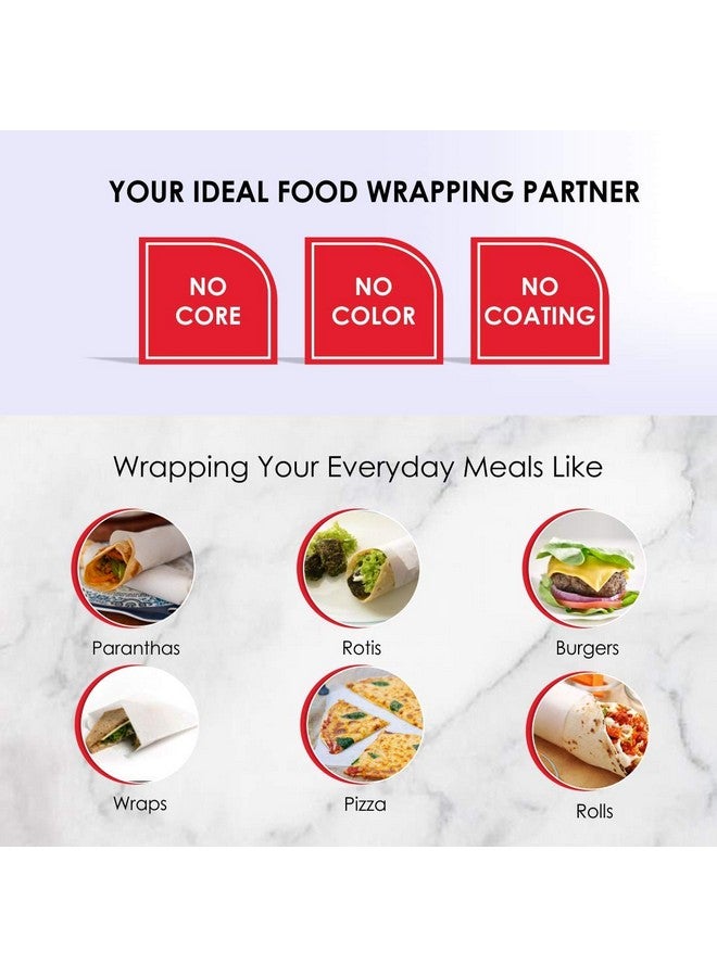 Kitchenette Food Wrapping Paper - 20 Meters X 11 inch | Roti Wrap | Food Grade | Non Stick I Microwave Safe | Butter Paper | Non Printed | Coreless Roll Inside 100% Hygienic - Image 3