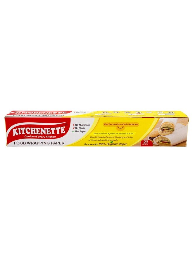 Kitchenette Food Wrapping Paper - 20 Meters X 11 inch | Roti Wrap | Food Grade | Non Stick I Microwave Safe | Butter Paper | Non Printed | Coreless Roll Inside 100% Hygienic - Image 2