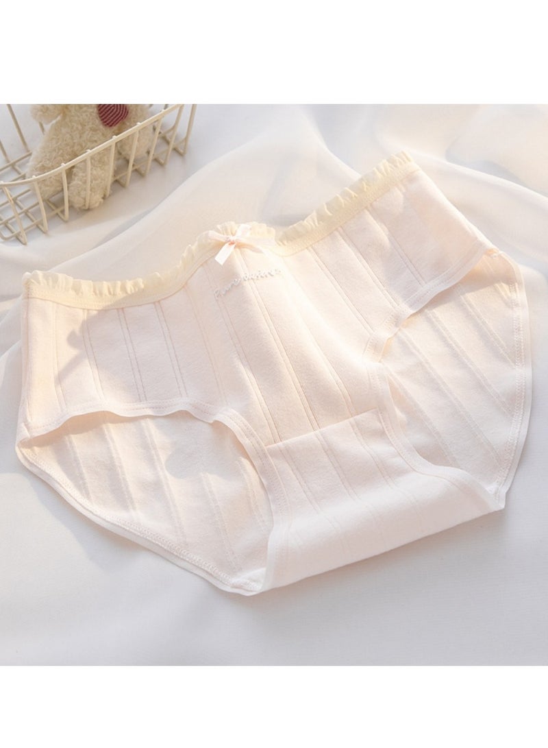 مجموعة من 5 ملابس داخلية قطنية أنيقة بخصر متوسط، ملابس داخلية مريحة وجيدة التهوية للفتيات - Image 3