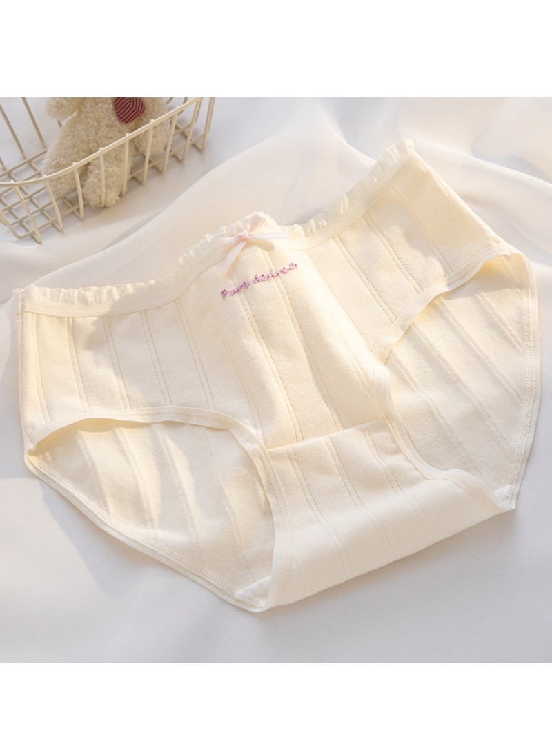مجموعة من 5 ملابس داخلية قطنية أنيقة بخصر متوسط، ملابس داخلية مريحة وجيدة التهوية للفتيات - Image 4