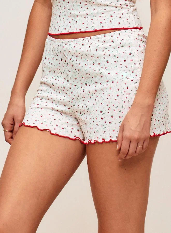 UNDIZ Jersey shorts with flower patterns