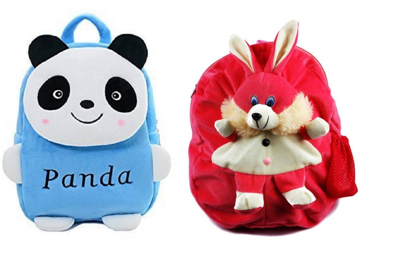 blue tree Kid's Soft Velvet Cartoon School Plush Backpack,Mini Bag,Travel Bag for Baby Boy/Girl (Pack of 2) - Image 5