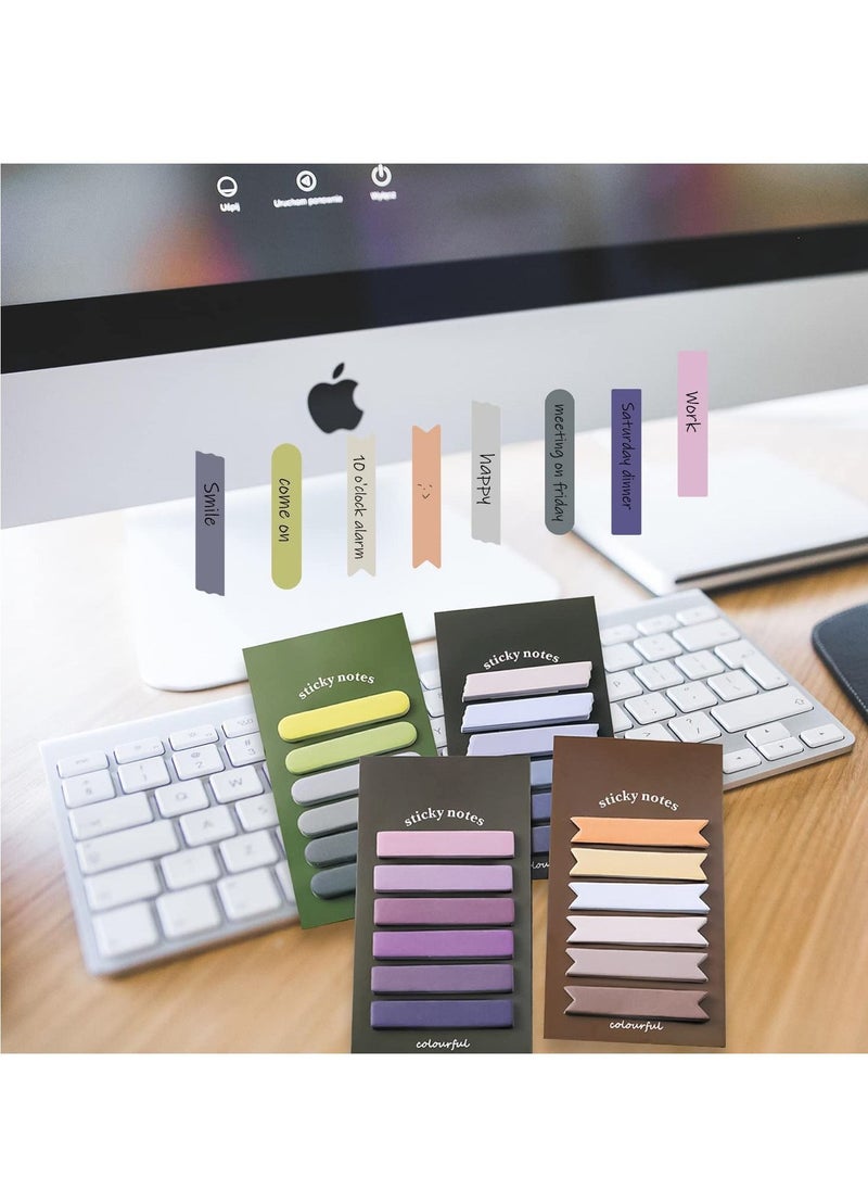 SYOSI - Gradient Color Sticky Index Tabs, 480 Pieces Writable Tab Flags for Page or Book Markers, Morandi Strip, Reading Notes, Classify Files (green) - Image 1