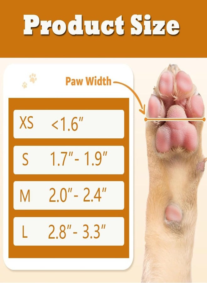 Liyujuping 2 Pairs of Non Slip Dog Socks to Prevent Licking Paws, Dog Boots & paw Protectors, Dog Booties for Hardwood Floors, Double Sides Grippy Socks for Small Medium Large Senior Dogs (Brown, M(Pack of 4)) - Image 4