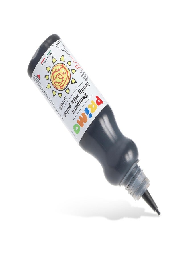 PRIMO Tempera Paint Bottle, 50ml, Black, Non-Toxic, Ergonomic, For Young Artists - Image 3