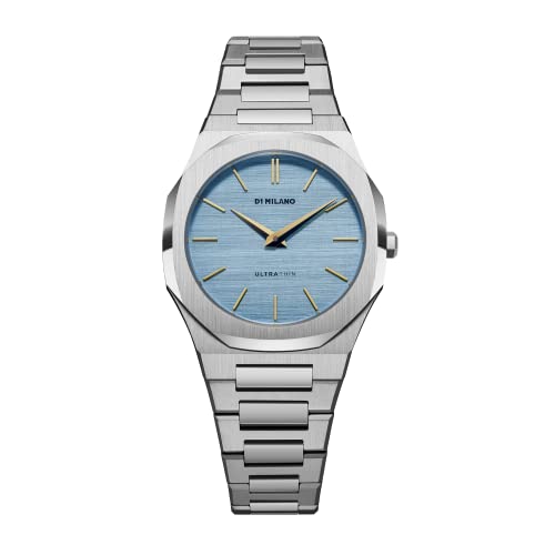 D1 Milano Ultra Thin Women's Luxury Watch, Stainless Steel Case, Quartz Movement, Stainless Steel Strap, 50M Water Resistant Timepiece, Blue Dial, 2 Years Warranty - UTBL17 - Image 1