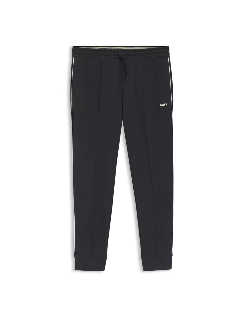 BOSS Cotton-blend tracksuit bottoms with piping details