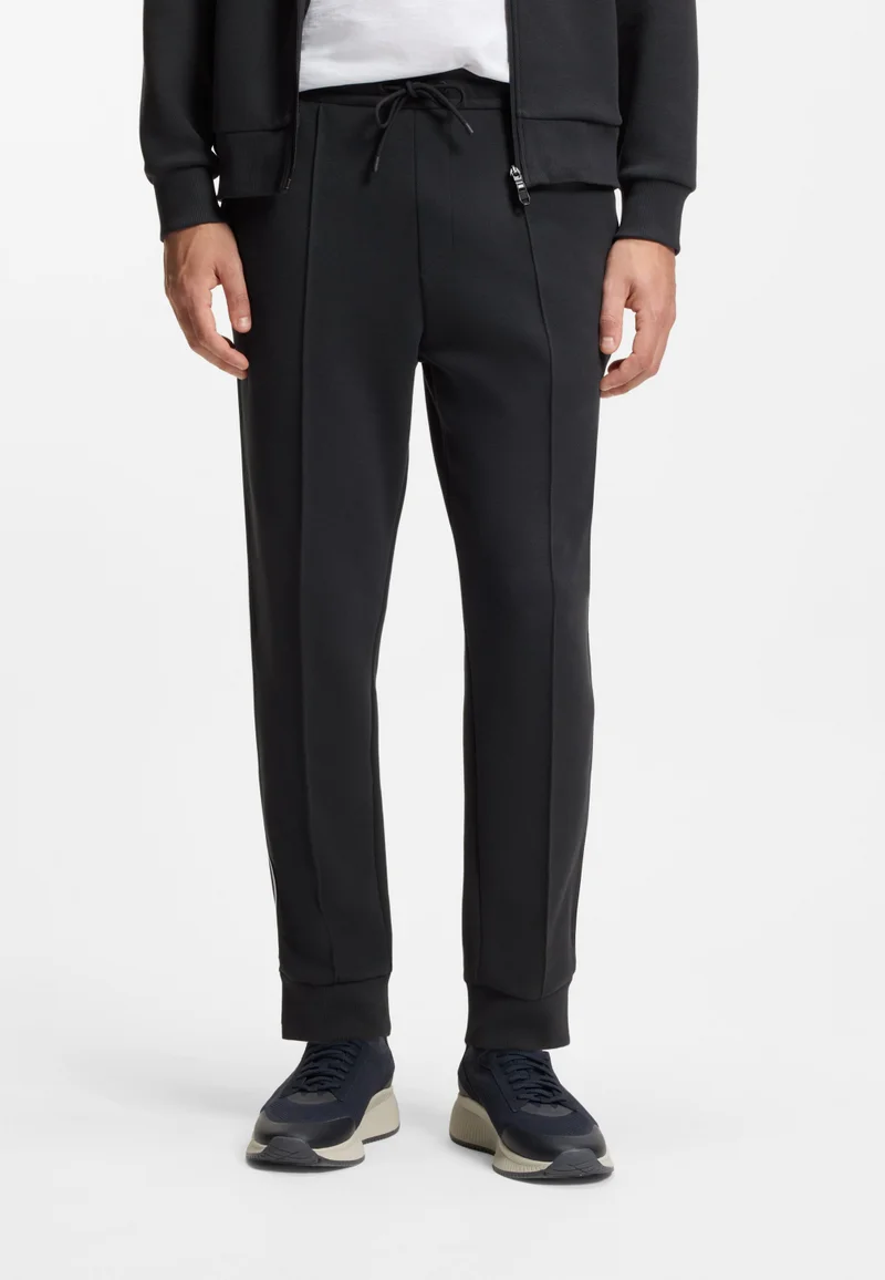 BOSS Cotton-blend tracksuit bottoms with piping details