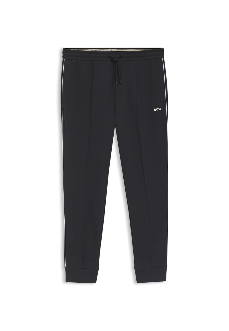 BOSS Dark Blue Cotton-blend tracksuit bottoms with piping details for Men | Best Price UAE