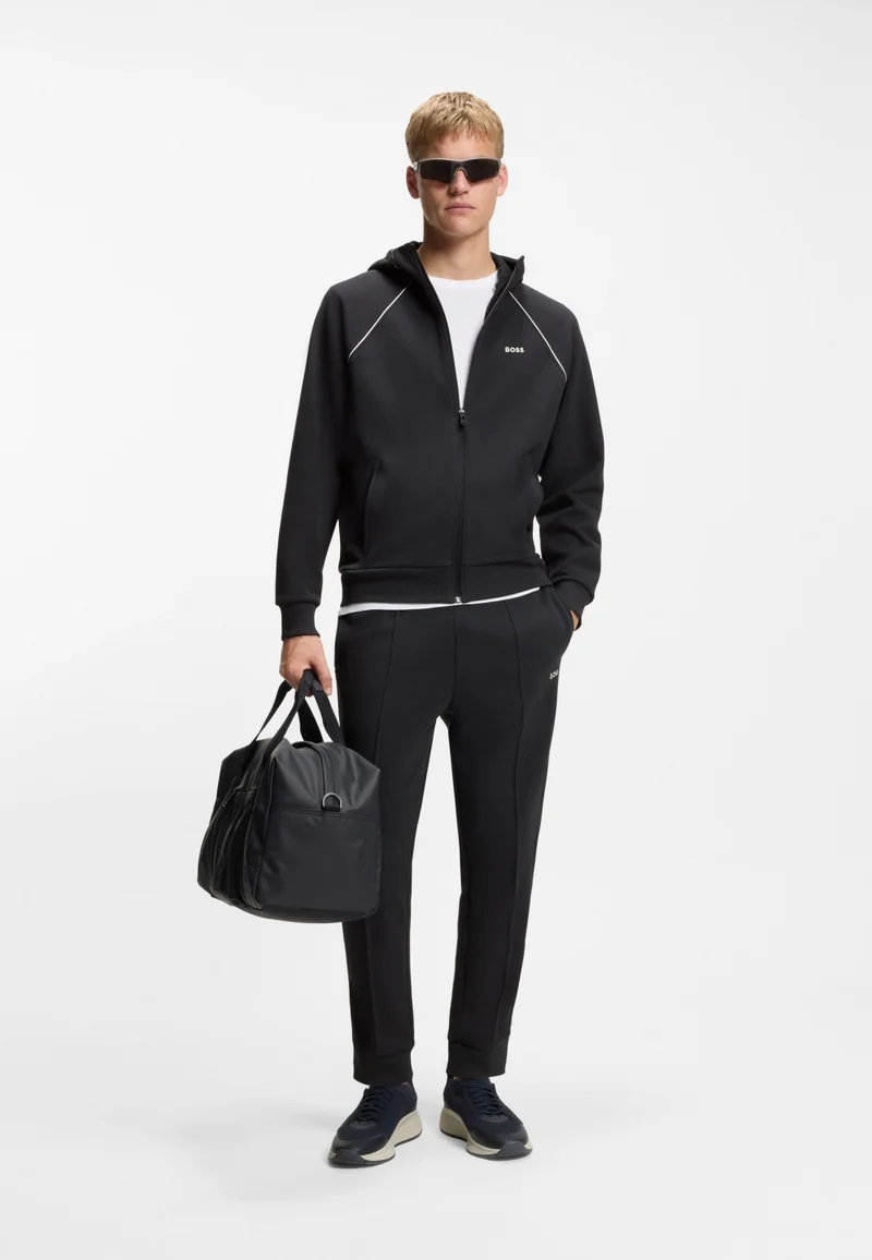 BOSS Dark Blue Cotton-blend tracksuit bottoms with piping details for Men | Best Price UAE