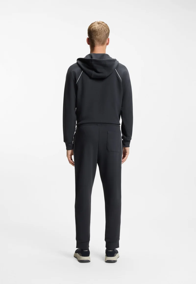 BOSS Cotton-blend tracksuit bottoms with piping details