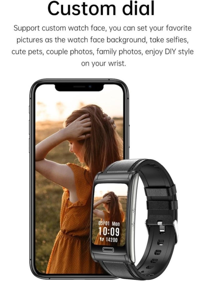 AROAQ E600 Smart Watch 1.47 Inch TFT Display, Non-Invasive Glucose Monitoring, ECG, Heart Rate, BP & SpO2 Tracking, Multi-Sport Fitness Modes – Silicone Strap , Black - Image 2