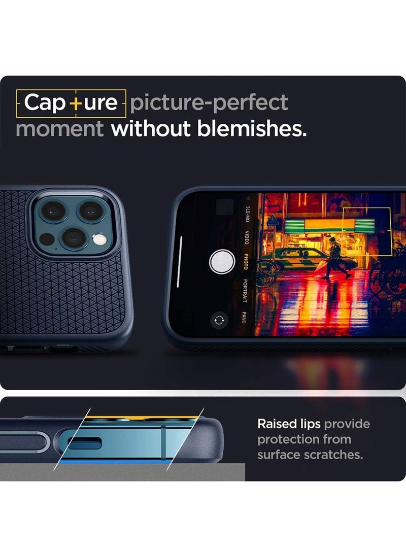 Spigen - Liquid Air for iPhone 12 and iPhone 12 PRO Case Cover - Navy Blue - Image 1