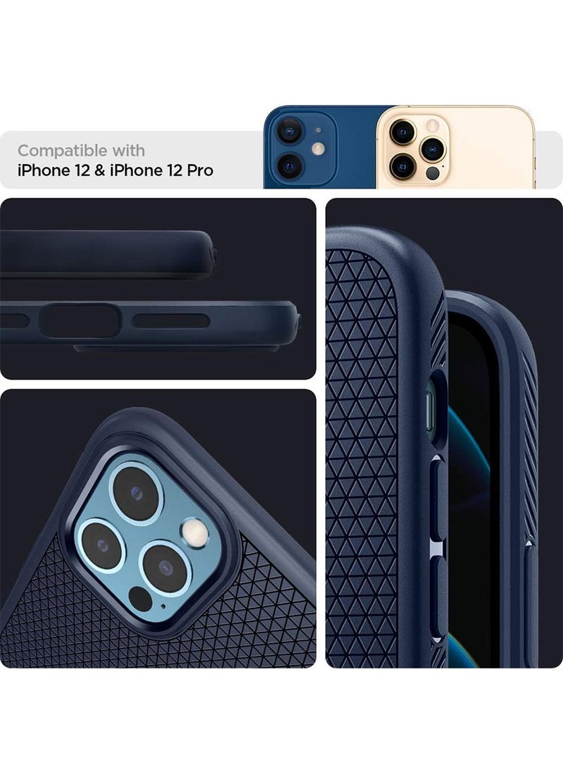 Spigen - Liquid Air for iPhone 12 and iPhone 12 PRO Case Cover - Navy Blue - Image 1