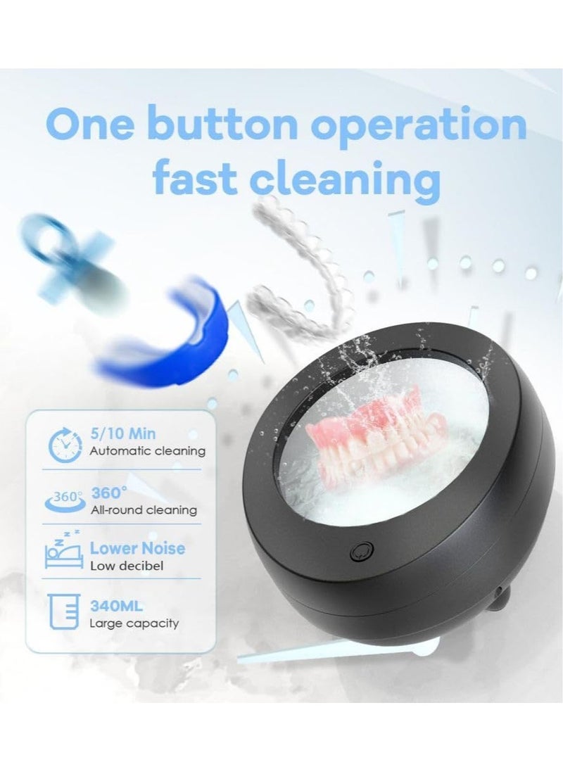 General Jewelry, Retainer, Denture Ultrasonic Cleaner, 48kHz, 11.5 oz (340 ml), 40W Portable Ultrasonic Cleaner for Necklaces, Straps, Toothbrush Heads, Blade Razors  - Image 3